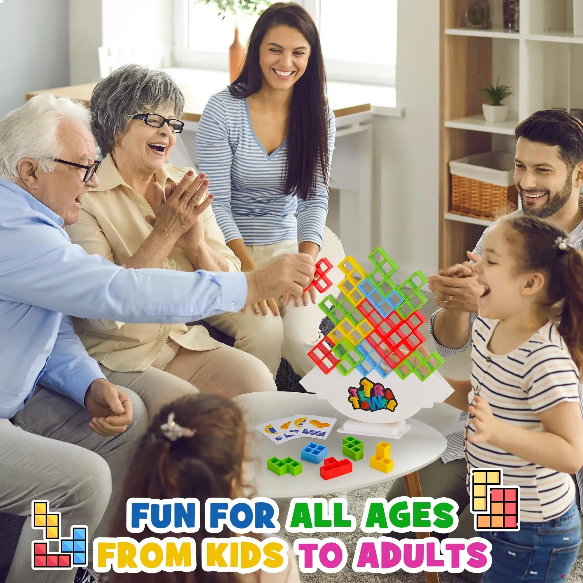 Tetra Tower Balanceer Spel – 48 Stuks Bouwstenen (14+ jaar)