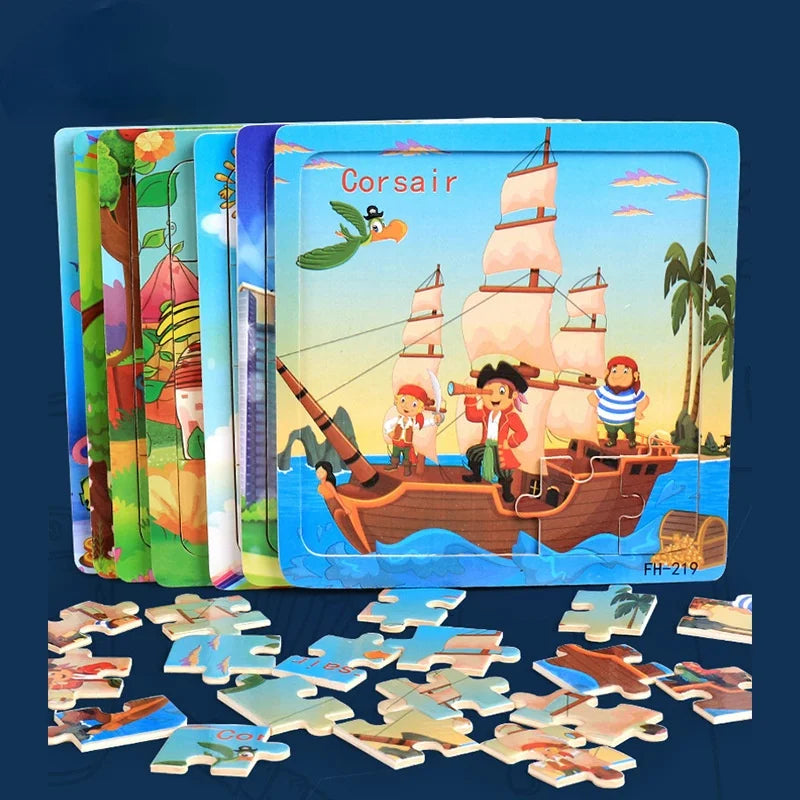 3D Houten Dierenpuzzel – 20 Stuks Cartoon Speelgoed (3-6 jaar)