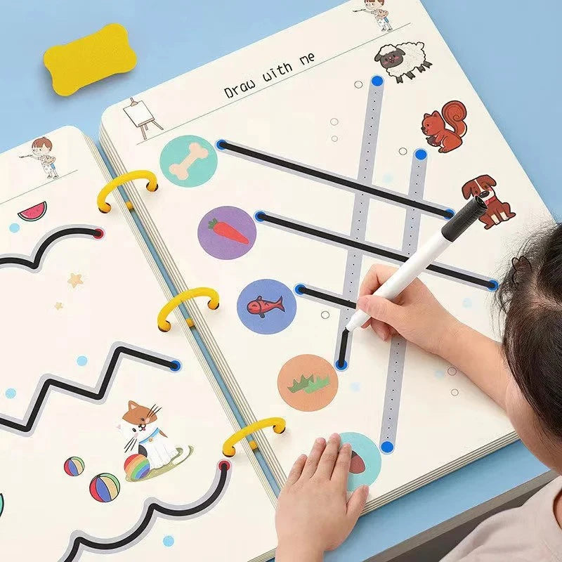 Montessori Pencontrole Tekenboek – 136 Pagina’s Educatief Schrijfplezier