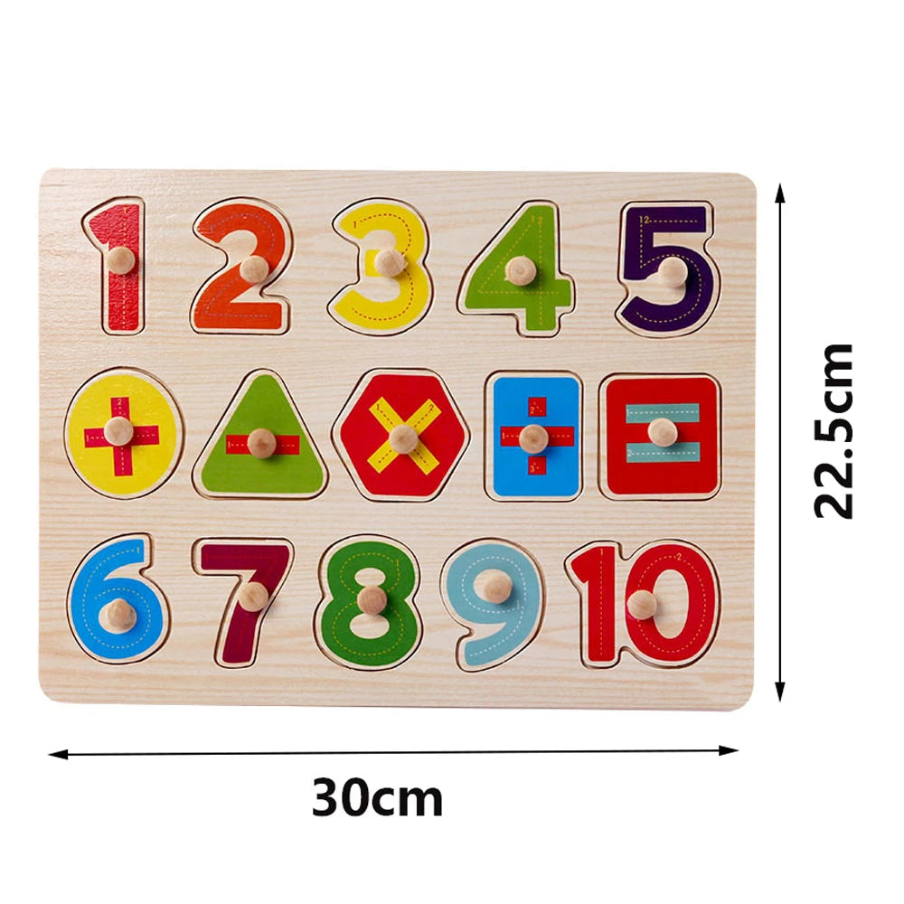 Houten Montessori Puzzel – Letters & Cijfers voor Kind (3-6 jaar)