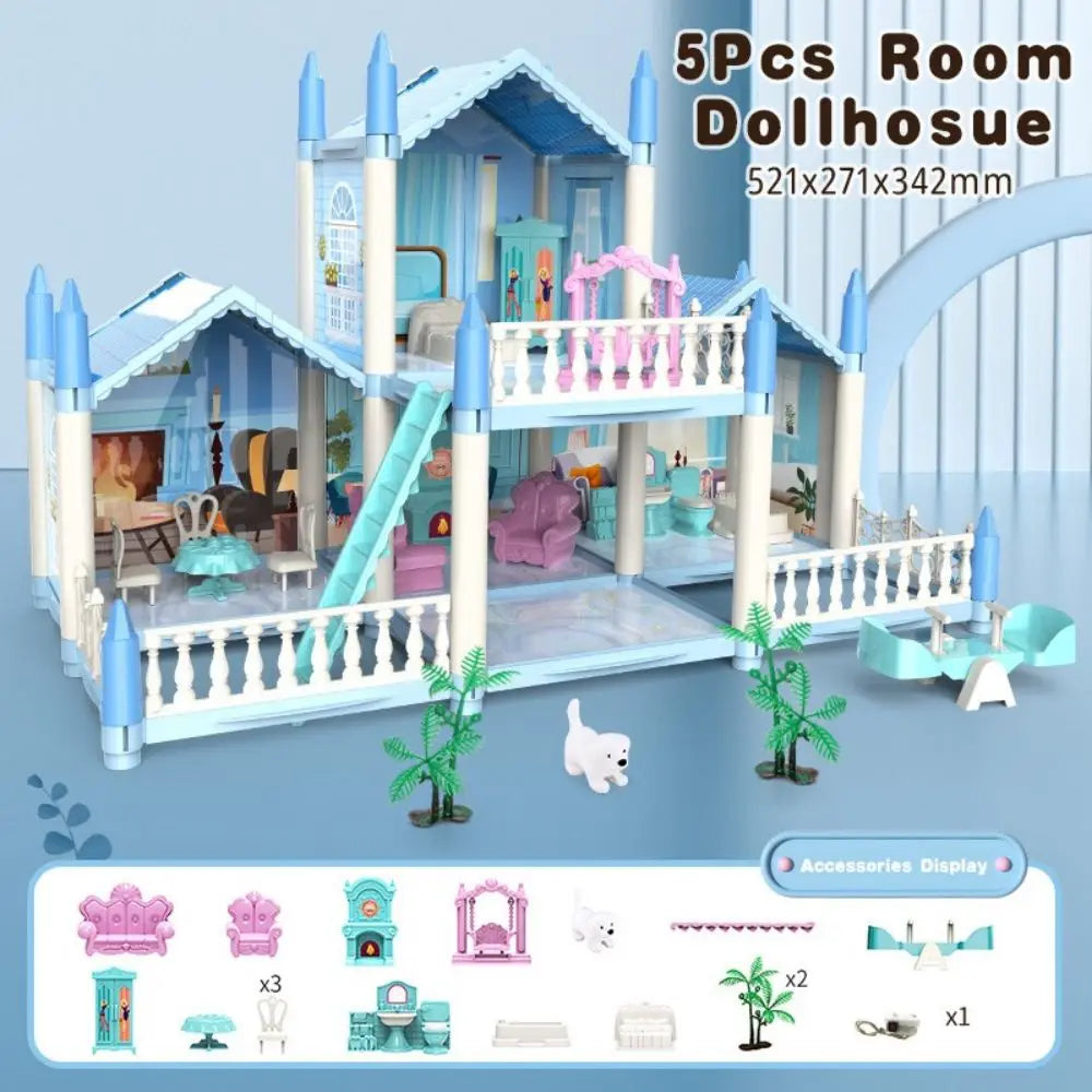 DIY 3D Poppenhuis Set – Cartoon Miniatuurhuis voor Kinderen 3+
