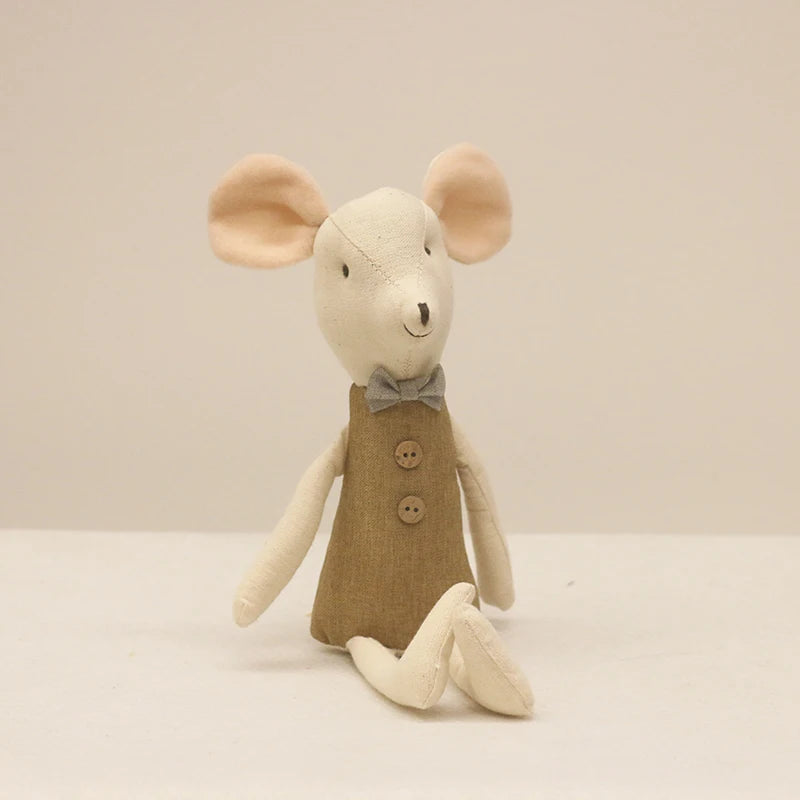 Schattige Knuffel Muis Familie – Pluche Poppen voor Poppenhuis 3+