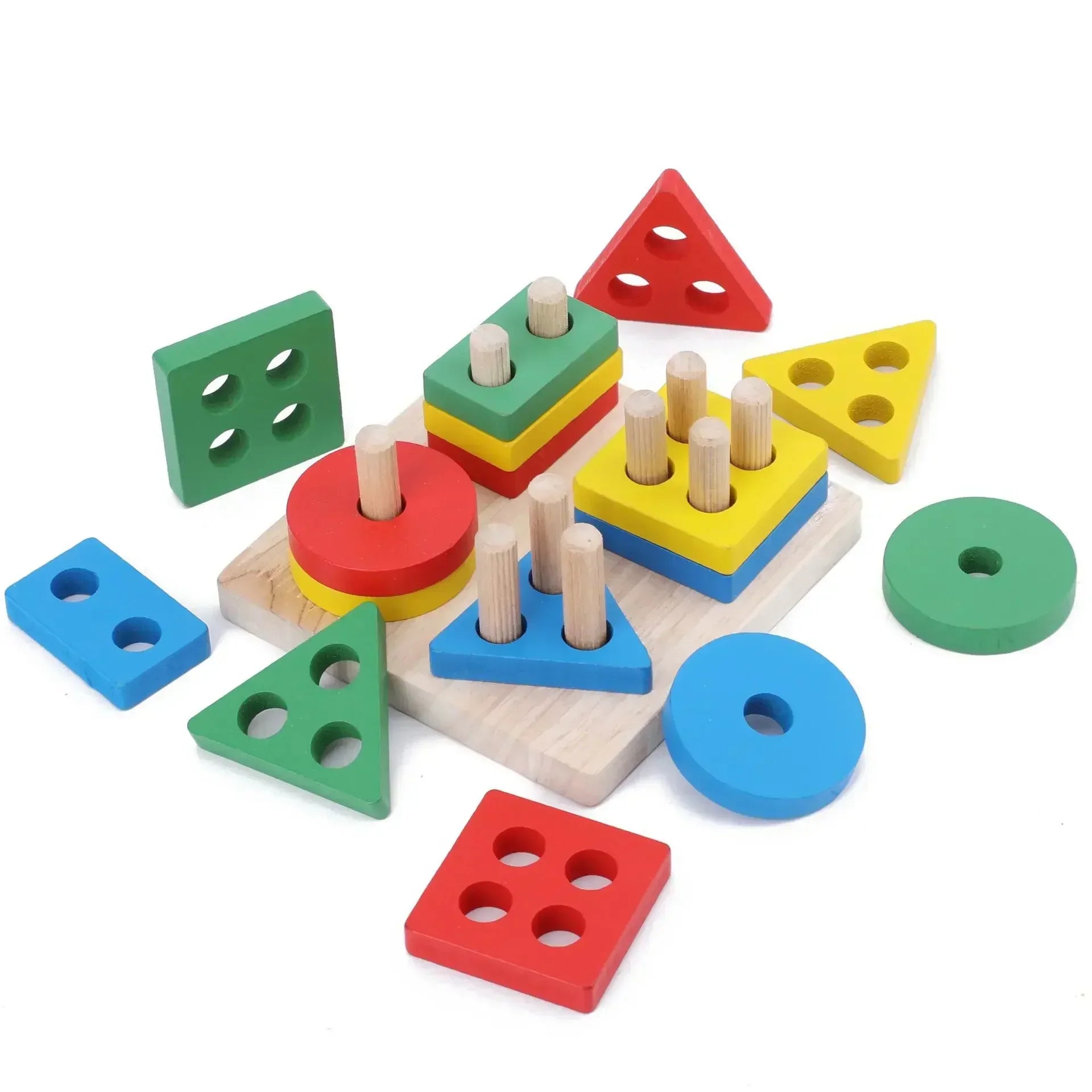Montessori Houten Vorm- & Kleurenpuzzel – Educatief Speelgoed (3+)