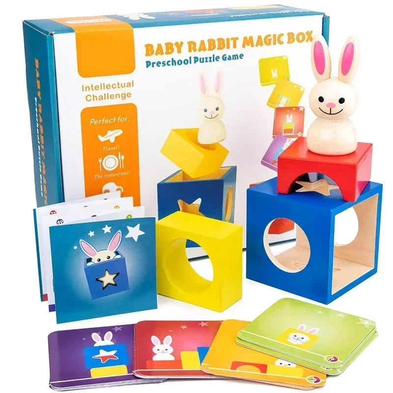 Houten Blokken Konijn – Rabbit Magic Box Educatief Speelgoed 0-6 Jaar