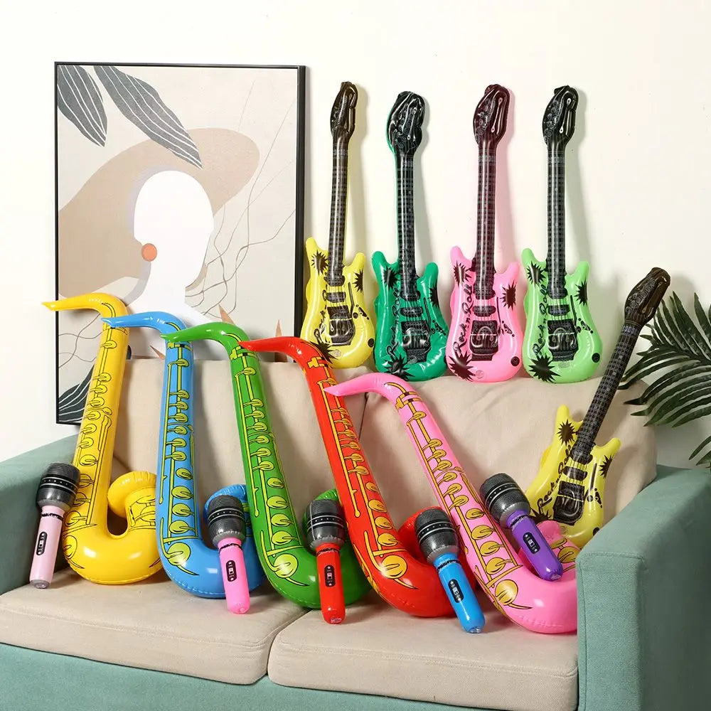 15x Opblaasbare Muziekinstrumenten – Gitaren, Saxofoons & Meer