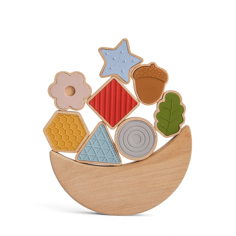 Houten Balance Board met Dieren & Rijgspel – Educatief Speelgoed