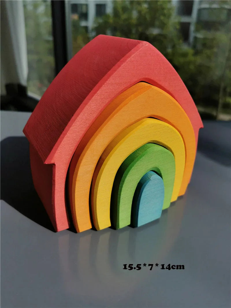 Montessori Houten Regenboog Stapelblokken – Duurzaam & Educatief