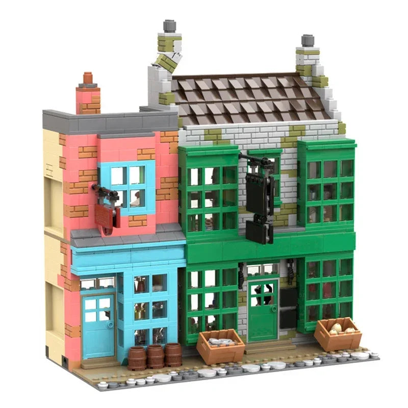 Diagon Alley Bouwset – Magisch Stadsgebouw Compatibel met LEGO