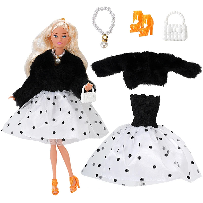 Poppenkleertjes 30 cm – Jurk & Jas Mode Outfit voor Poppen (3+)