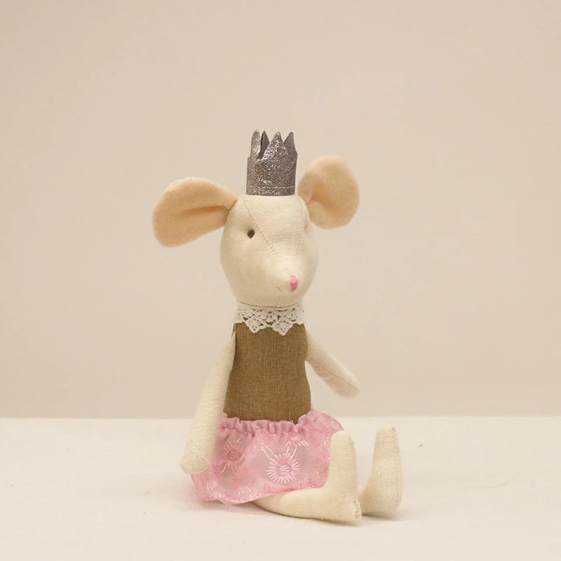 Schattige Knuffel Muis Familie – Pluche Poppen voor Poppenhuis 3+