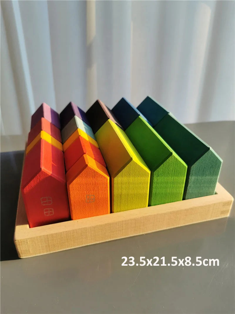 Montessori Houten Regenboog Stapelblokken – Duurzaam & Educatief
