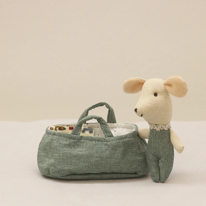Schattige Knuffel Muis Familie – Pluche Poppen voor Poppenhuis 3+