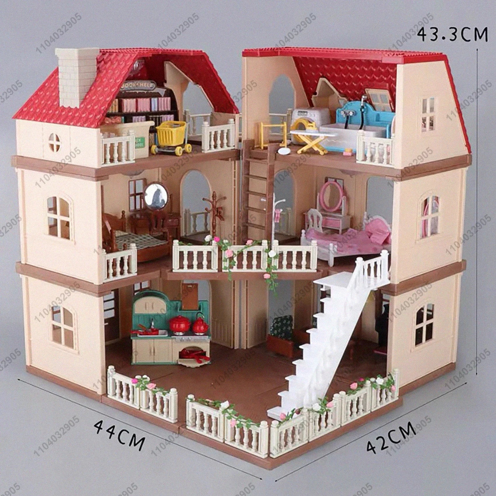 Miniatuur Dierenpoppenhuis – Bosfamilie Huis met Meubels & Dieren