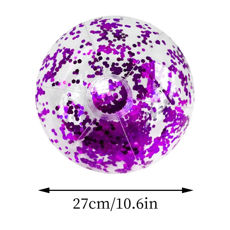 Jumbo Strandbal 16 Inch – Transparant met Glitters – Voor Kinderen