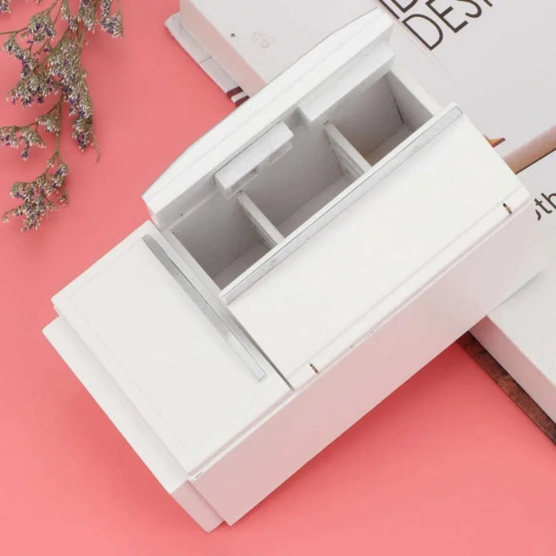 1/12 Miniatuur Keuken Poppenhuis – Witte Houten Keukenset