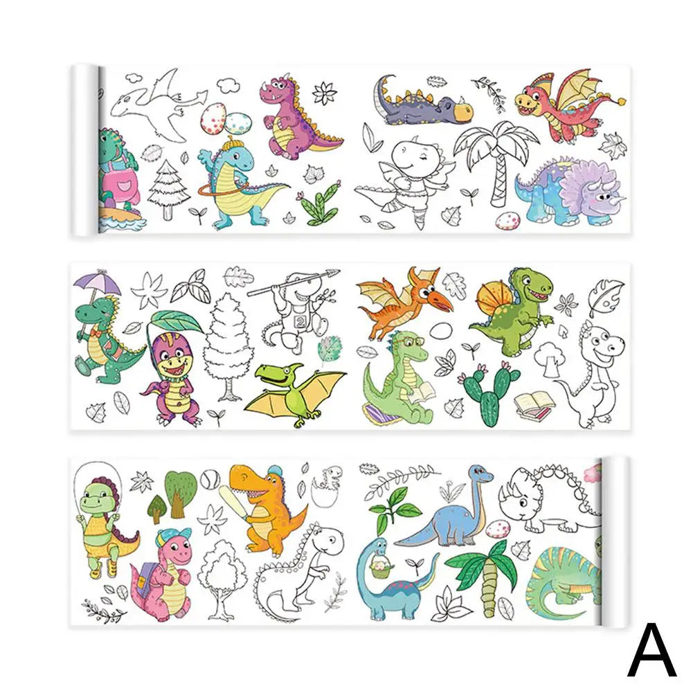 Kindertekenrol Graffiti – 3m Kleurrol Met Stickers & Patronen (0-12)