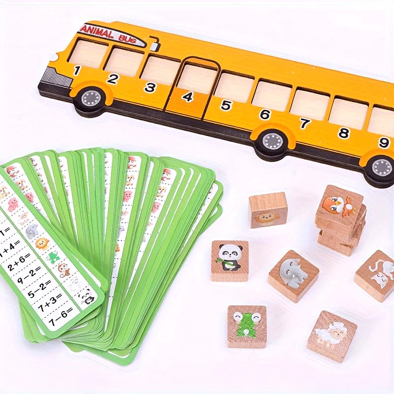 Montessori Houten Dieren Puzzel – Educatief Speelgoed Bus (2-6 jaar)v
