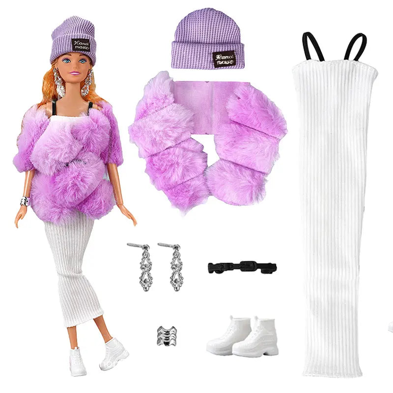 Poppenkleertjes 30 cm – Jurk & Jas Mode Outfit voor Poppen (3+)