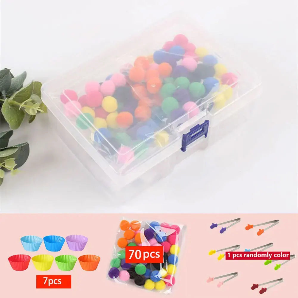 Regenboog Pompoms Telspel – Educatief Kleuren- en Telspeelgoed 3+