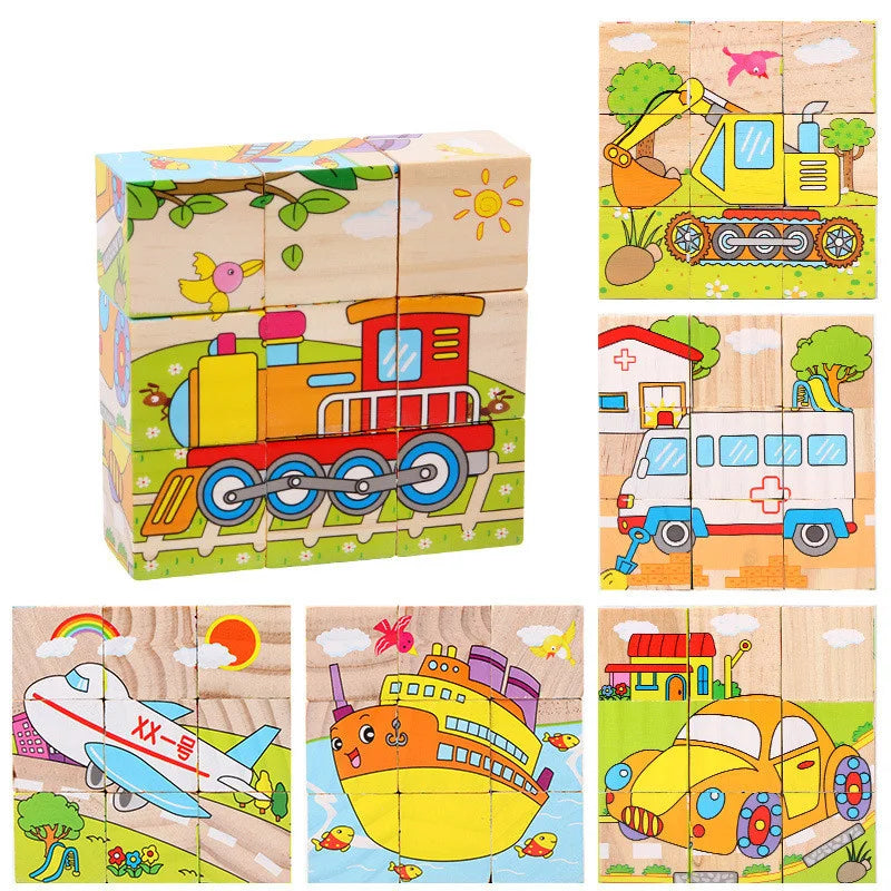 Montessori Houten Blokkenpuzzel – Educatief Babyspeelgoed 4-6 Jaar