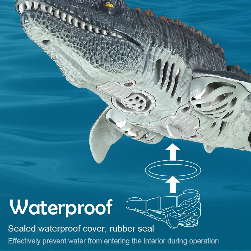 Bestuurbare Zwem-Dinosaurus – RC Mosasaurus met Waterspray