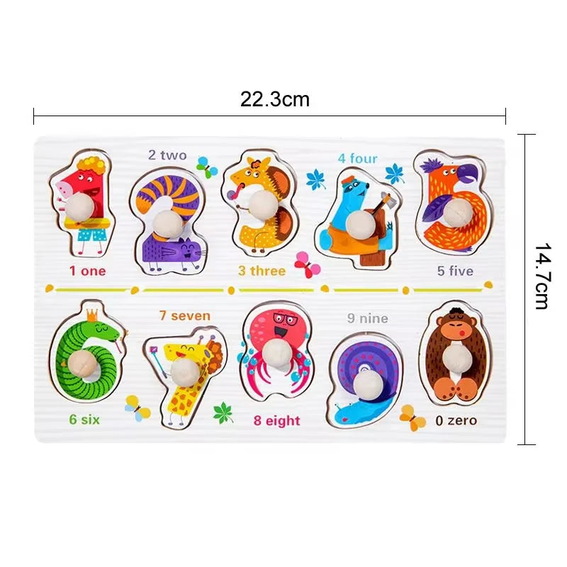 Montessori Houten Puzzel voor Baby’s – Peg Speelgoed (1-3 jaar)