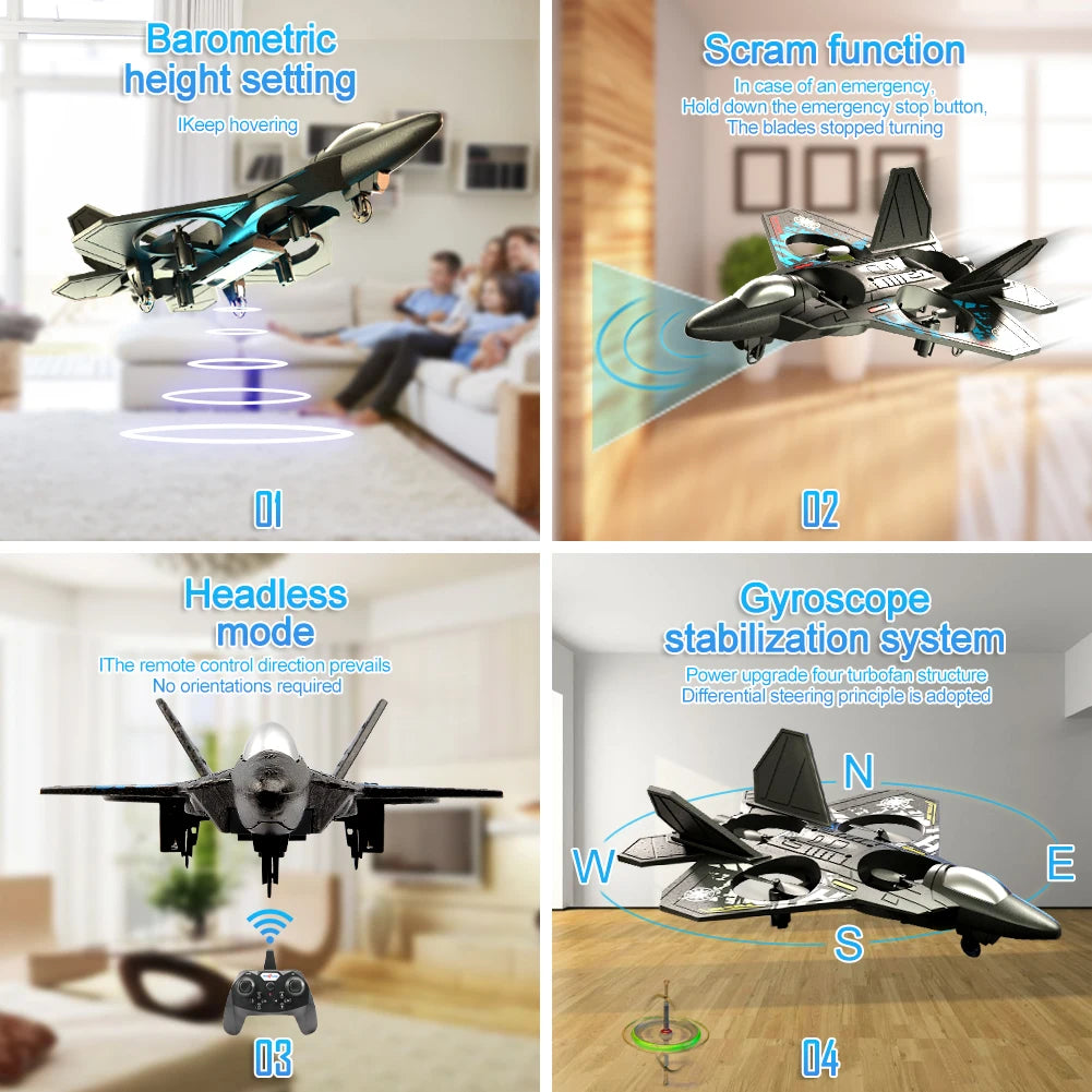 Mini RC Vliegtuig 2.4G – 360° Draaibaar & Zwaartekrachtbesturing