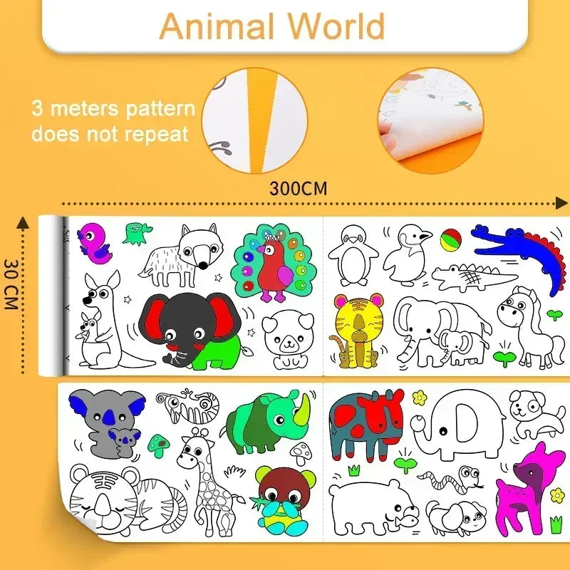 Tekenrol Kinderen 3m – Graffiti DIY Knutselset met Stickers