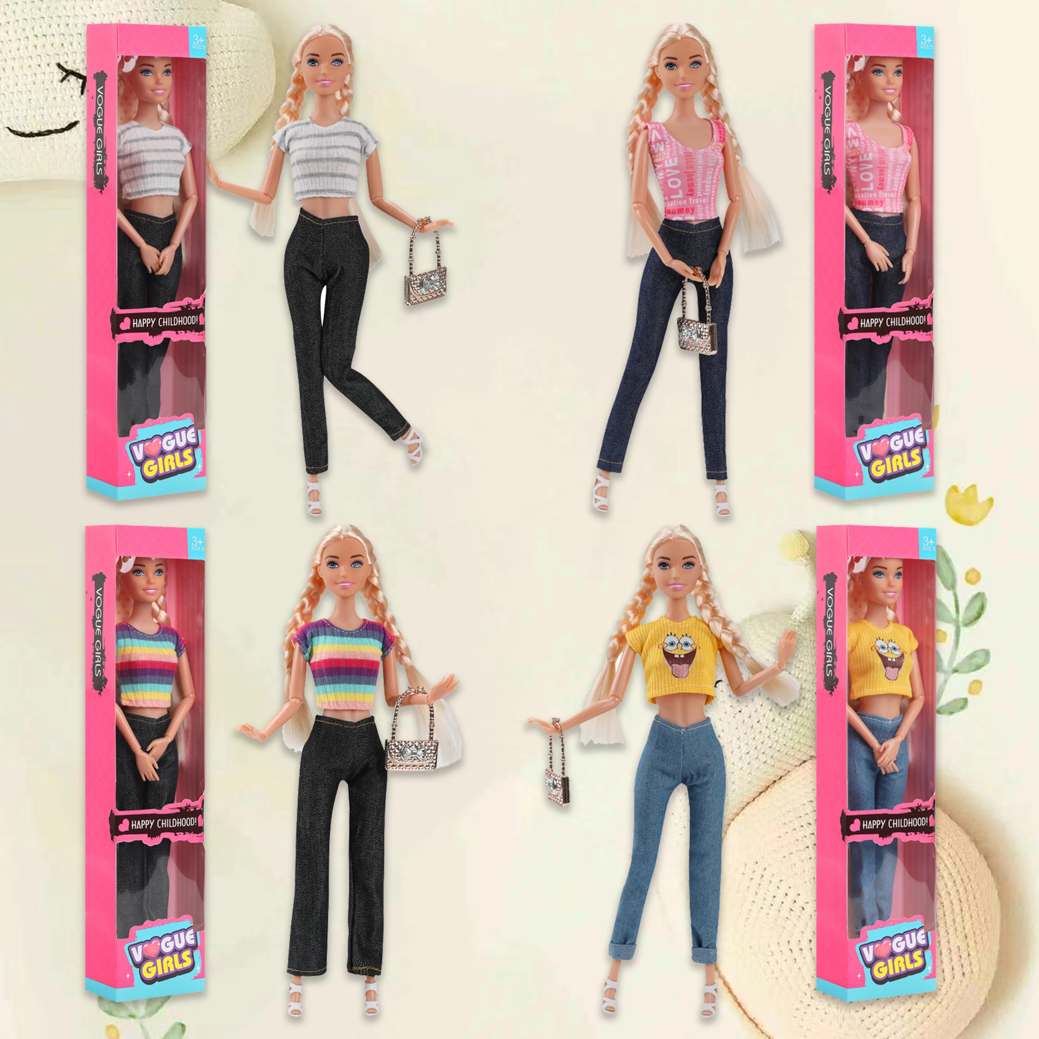 Modieuze Barbie Pop 30cm – Flexibele Speelpop met Outfit