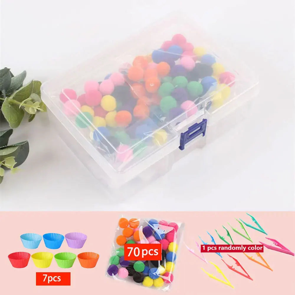 Regenboog Pompoms Telspel – Educatief Kleuren- en Telspeelgoed 3+