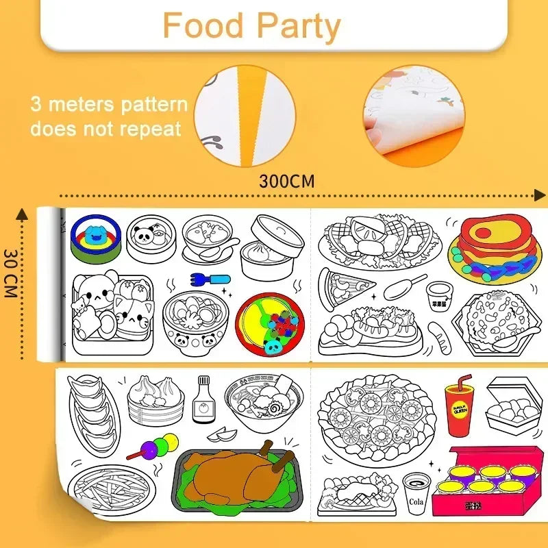 Tekenrol Kinderen 3m – Graffiti DIY Knutselset met Stickers