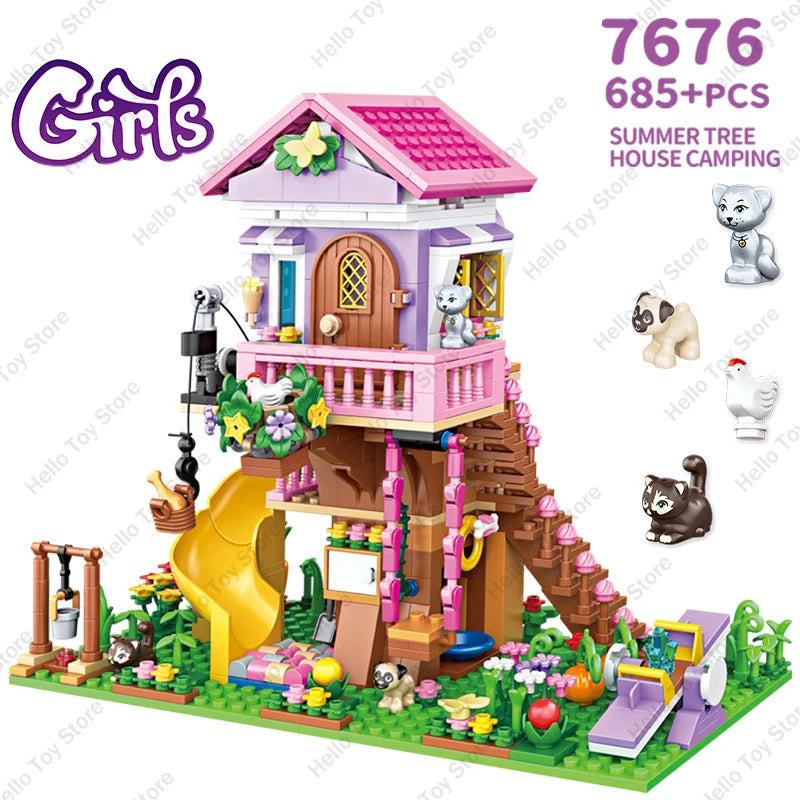 Boomhut Villa Kasteel Bouwset – 504-delig Speelgoed voor Meisjes (6+)