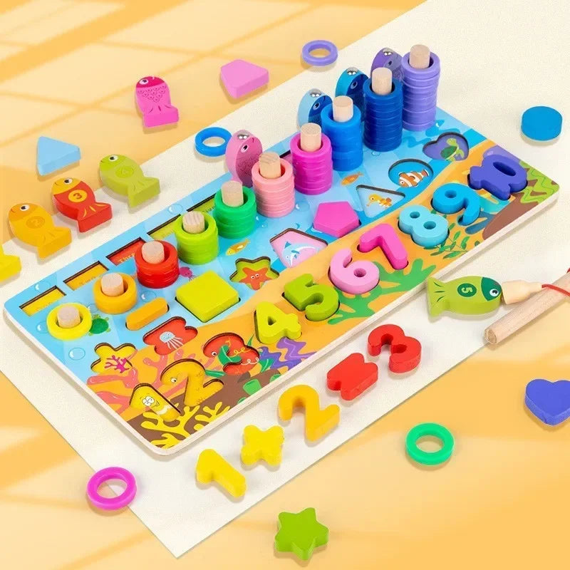 Montessori Educatief Houten Speelgoed – Stapel & Vormspel (3-6 jaar)