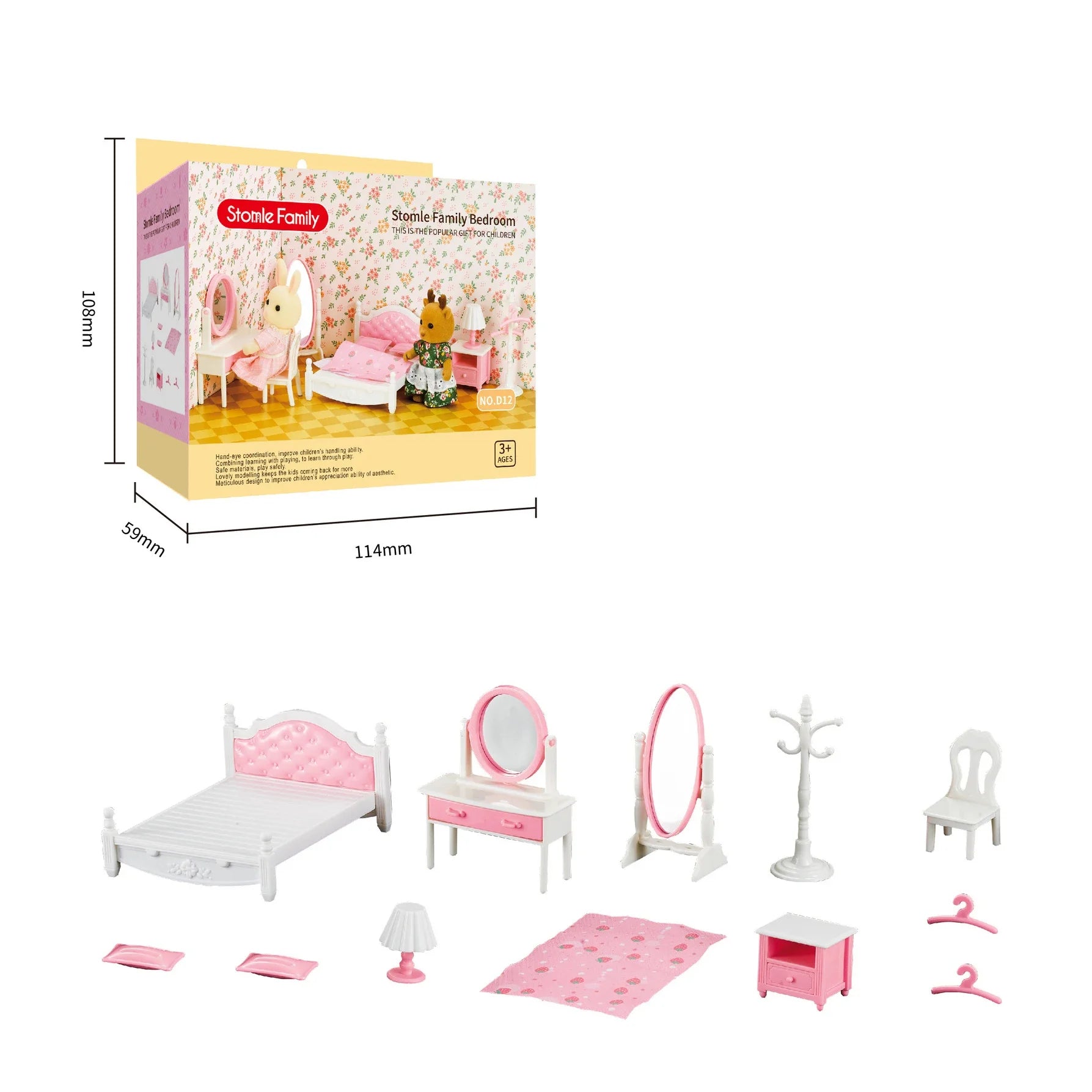 Miniatuur Dierenpoppenhuis – Bosfamilie Huis met Meubels & Dieren