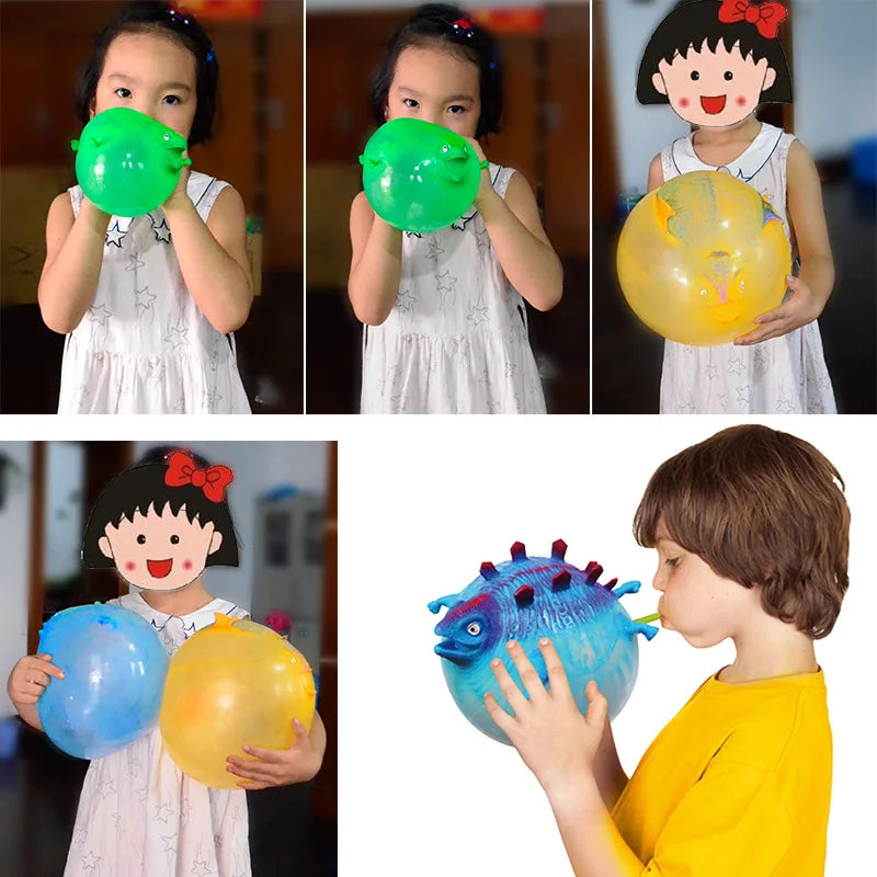 Dinosaurus Stressballen Kinderen – 3 Stuks Opblaasbare Ventballen