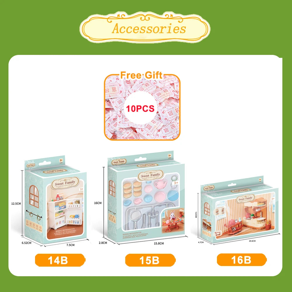 1:12 Poppenhuis Meubels Villa – Miniatuur Keuken- en Dinette Set
