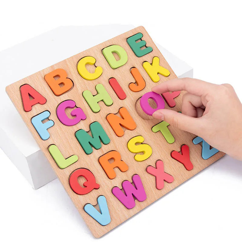 Houten Montessori Puzzel – Letters & Cijfers voor Kind (3-6 jaar)