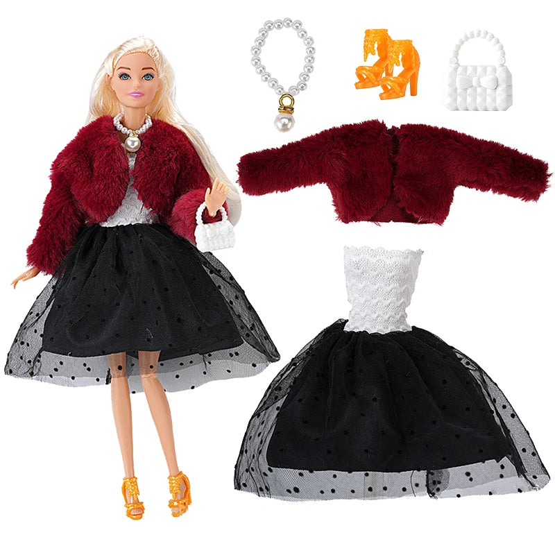 Poppenkleertjes 30 cm – Jurk & Jas Mode Outfit voor Poppen (3+)