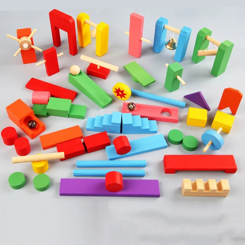 Regenboog Houten Domino Set – Kleurrijk Educatief Speelgoed Kind