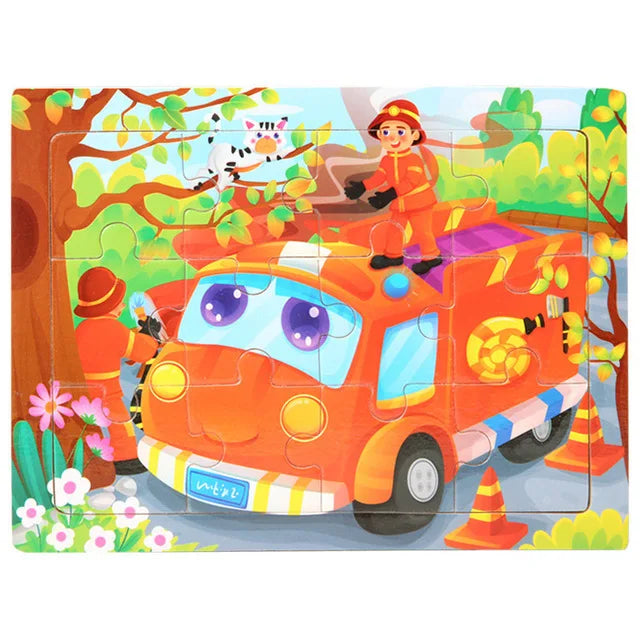 Montessori 3D Houten Puzzel – 30 Stuks Dierenbouwspel (3-6 jaar)