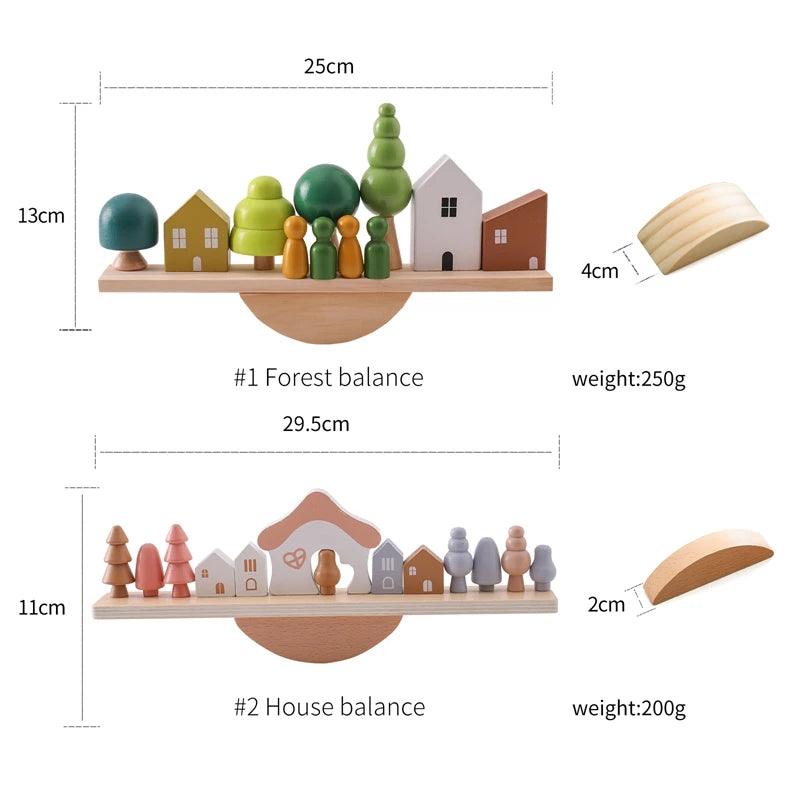 Houten Balance Board met Dieren & Rijgspel – Educatief Speelgoed