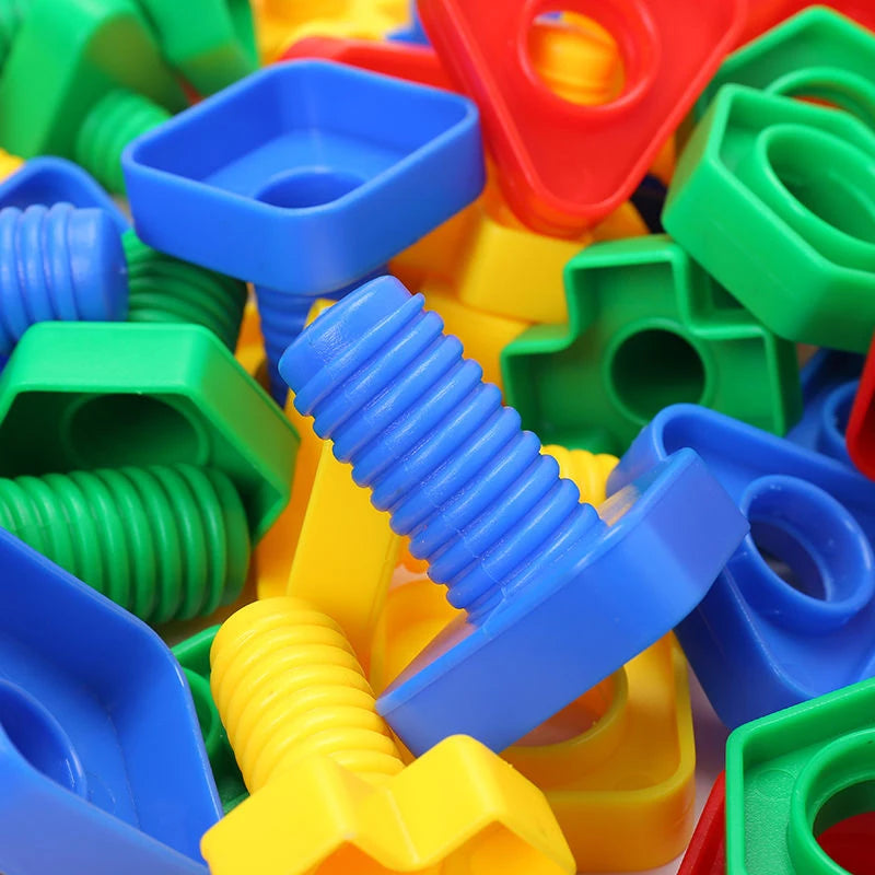 Bouwset met Plastic Moeren en Bouten – Educatief Constructiespeelgoed