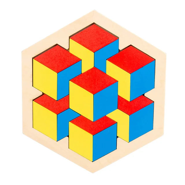 Montessori 3D Tangram – Houten Puzzel voor Kinderen van 3-6 Jaar
