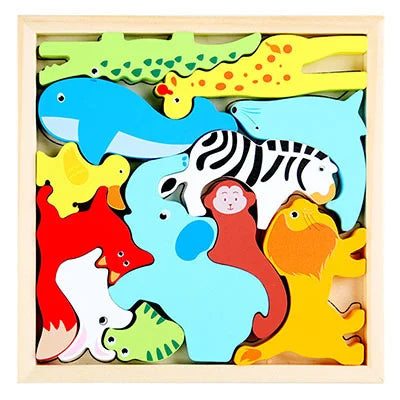 Montessori 3D Tangram – Houten Puzzel voor Kinderen van 3-6 Jaar