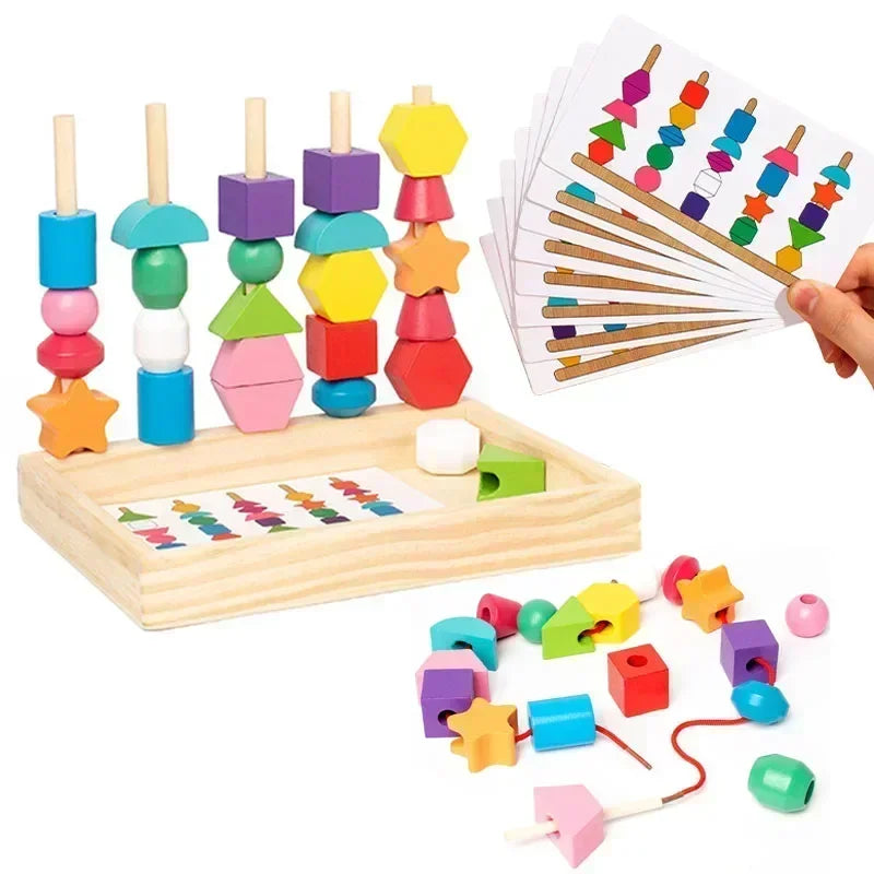 Montessori Houten Vorm- & Kleurenpuzzel – Educatief Speelgoed (3+)