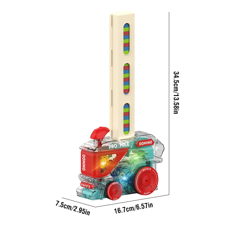 Automatische Dominotrein met 60 Stuks – Montessori Speelgoed Kind