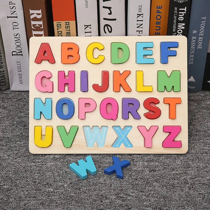 Houten Montessori Puzzel – Letters & Cijfers voor Kind (3-6 jaar)