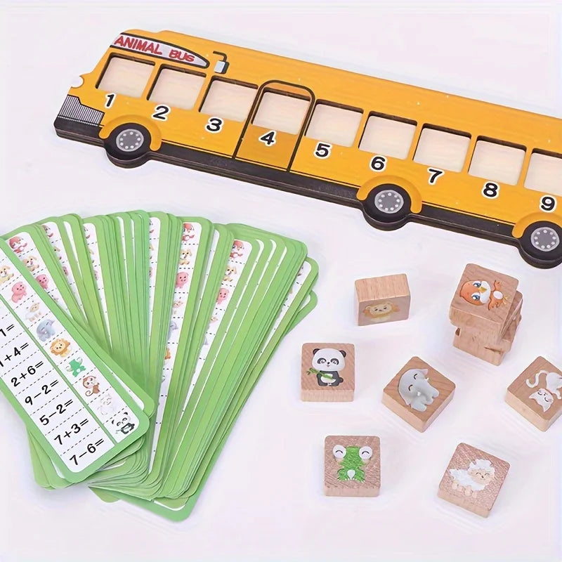 Montessori Houten Dieren Puzzel – Educatief Speelgoed Bus (2-6 jaar)v