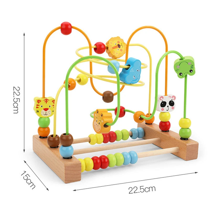 Montessori Houten Achtbaan Kralen – Educatief Baby Speelgoed