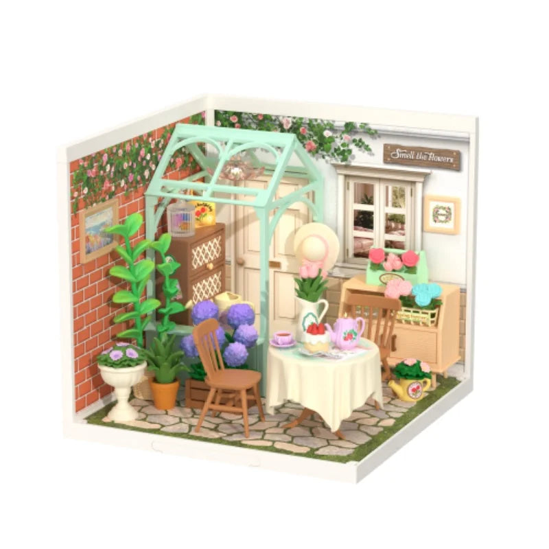 Robotime DIY Miniatuur Poppenhuiskit – Tuinhuis Bouwpakket 12+